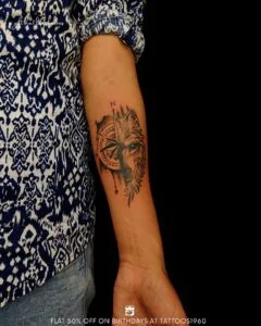 Wolf tattoo design for women by Tattoos1960